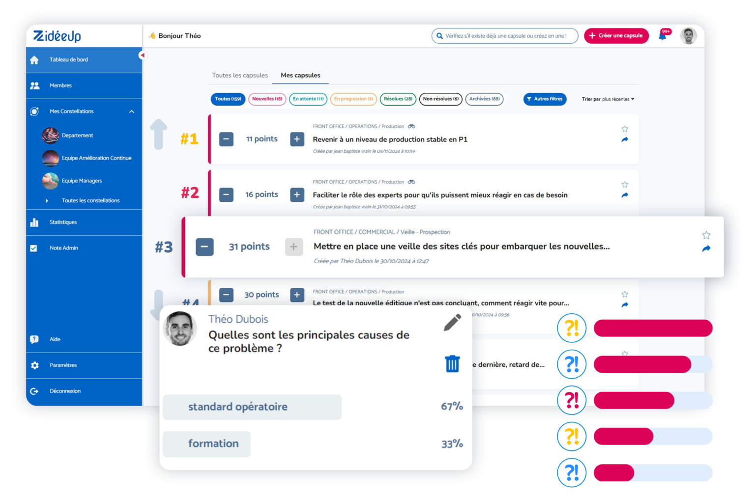 Module Prioriser, évaluation collective des irritants avec ZideeUp